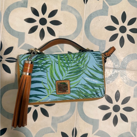 Dooney & Bourke Tropical Leaf Print Clutch - Picture 3 of 6